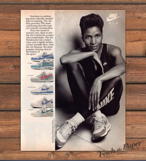 Nike 1980s Magazine Print Advertisement 1988 Betty Johnny Athlete Legs