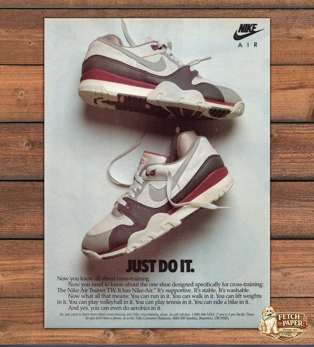 Nike Air Shoes 1980s Print Advertisement Ad 1989 Just Do It