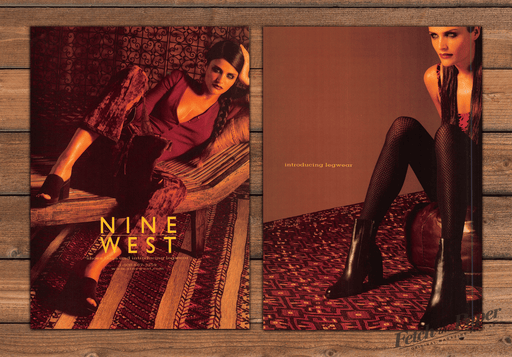 Nine West Helena Christensen Boots 1 Page (Front/Back) Print Ad 1997 1990s
