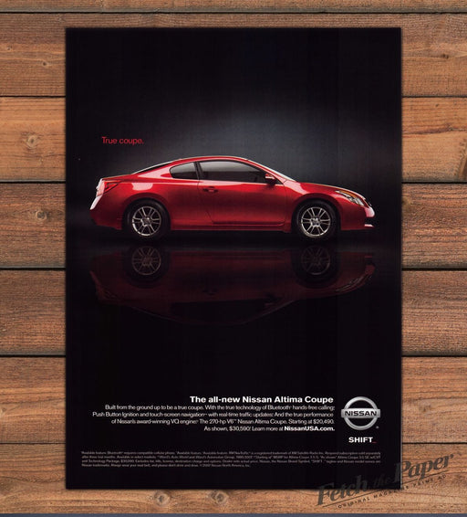 Nissan Altima Coupe Red Car True Coupe Shift Print Ad 2007 2000s