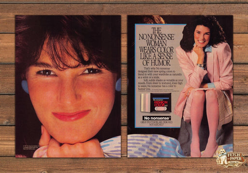 No Nonsense Colored Pantyhose Hosiery Legs 1987 Print Advertisement (2 Pages)