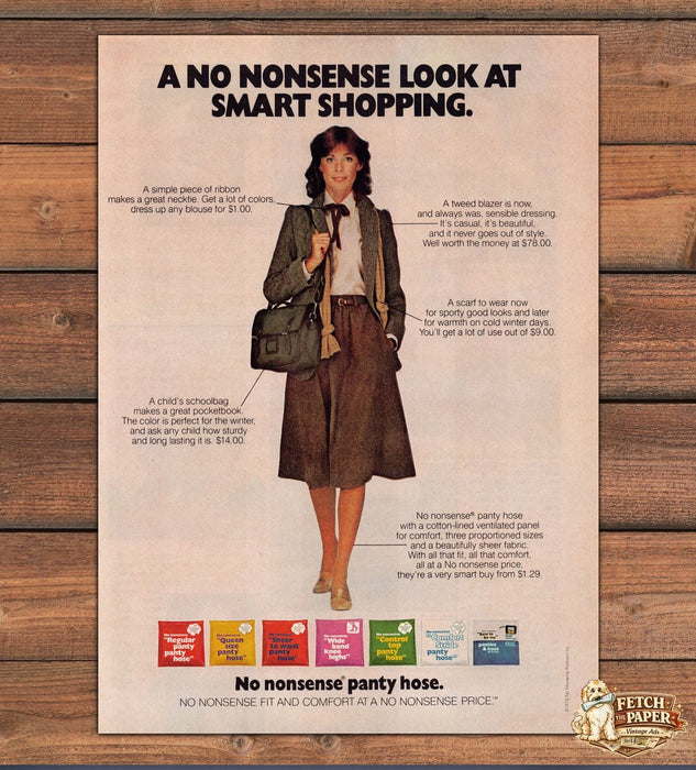 No Nonsense Panty Hose Smart Shopping Outfit Print Ad 1979 1970s