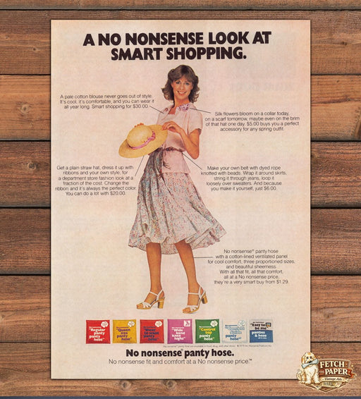 No Nonsense Pantyhose 1970s Print Advertisement 1979 Smart Shopping