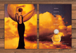Nokomis Fragrance Woman Moon Golden Clouds Gown Print Ad 1997 1990s (2pgs)