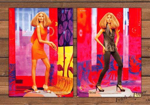 Nordstrom Givenchy Orange Dress Big Hair 1 Page (Front/Back) Print Ad 2008 2000s