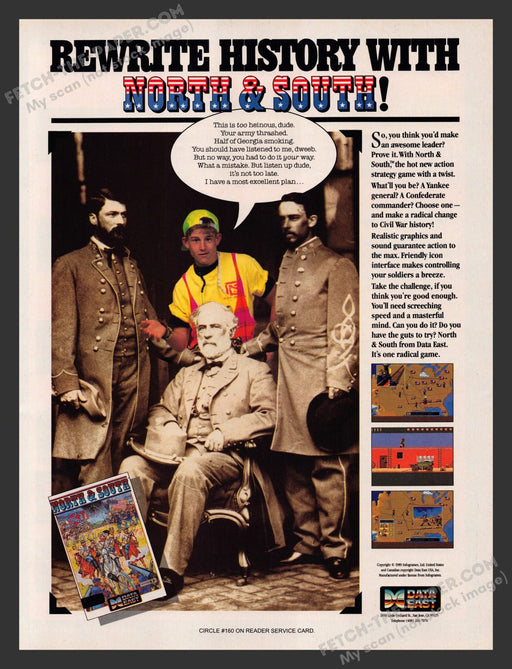 North & South Civil War Video Game 1990s Print Advertisement Ad 1990
