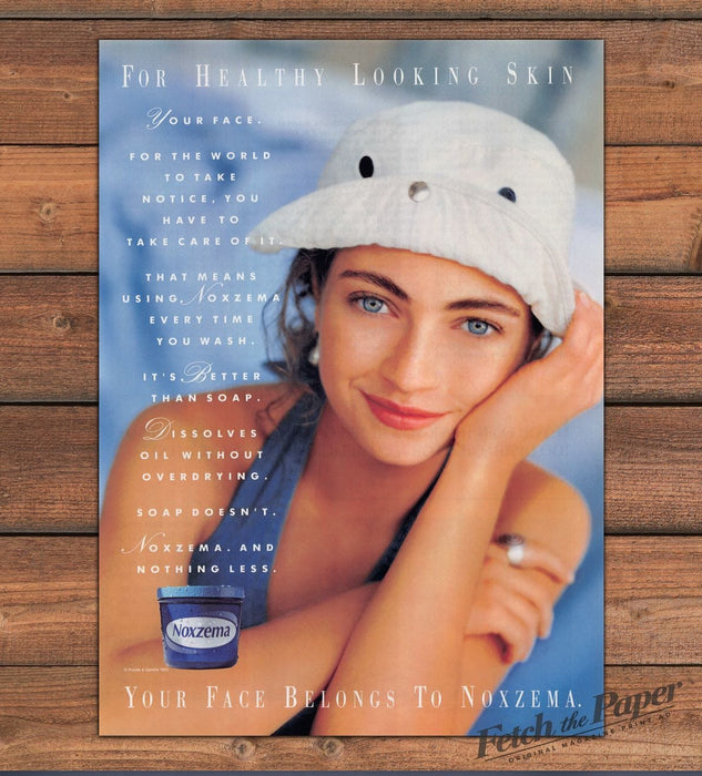 Noxzema Skin Cream Your Face Belongs To Noxzema White Hat Print Ad 1993 1990s