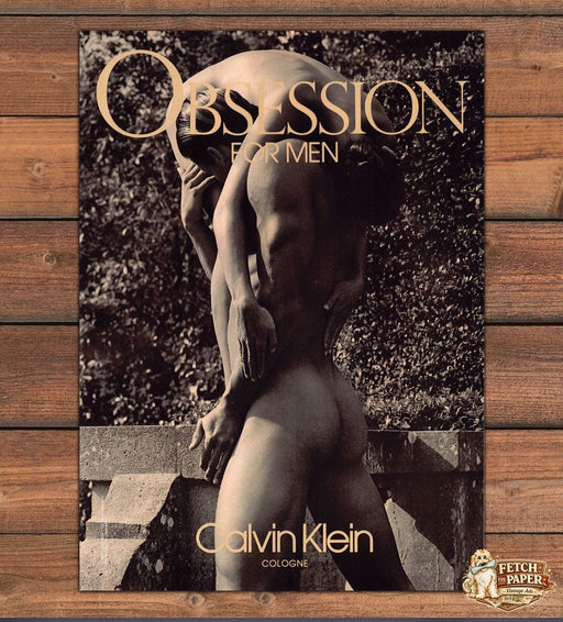 Obsession for Men Calvin Klein 1990s Print Advertisement 1992 (See Description)