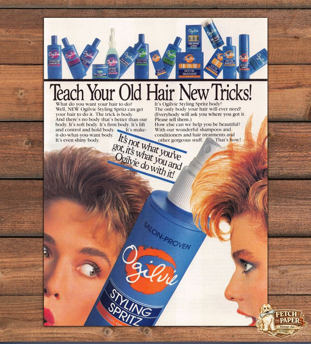 Ogilvie Styling Spritz Big Hair Teach Old Hair New Tricks Print Ad 1988 1980s