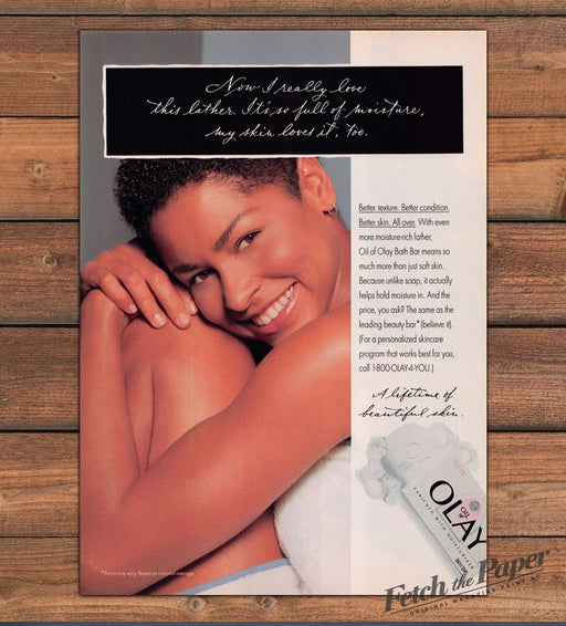 Oil of Olay Bath Bar "A Lifetime of Beautiful Skin" Glow Print Ad 1995 1990s