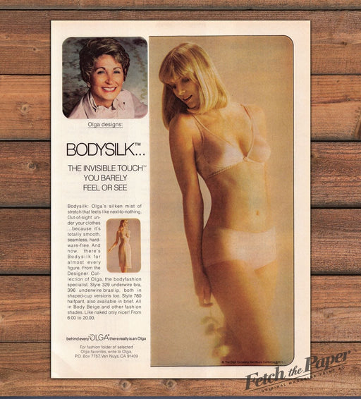 Olga Lingerie Bra Panty 1980s Print Advertisement Ad 1980 Bodysilk