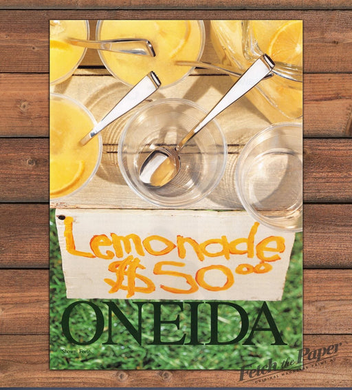 Oneida Forte Pattern Silverware Lemonade Stand Print Ad 1997 1990s