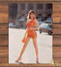 Orange Sequin Mini Dress Woman City Street  Long Legs Print Ad 1991 1990s