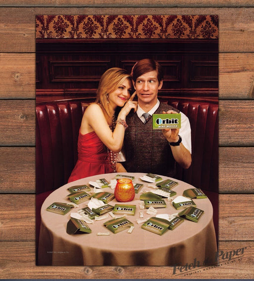 Orbit Mint Mojito Gum Couple Restaurant Booth Funny Print Ad 2008 2000s