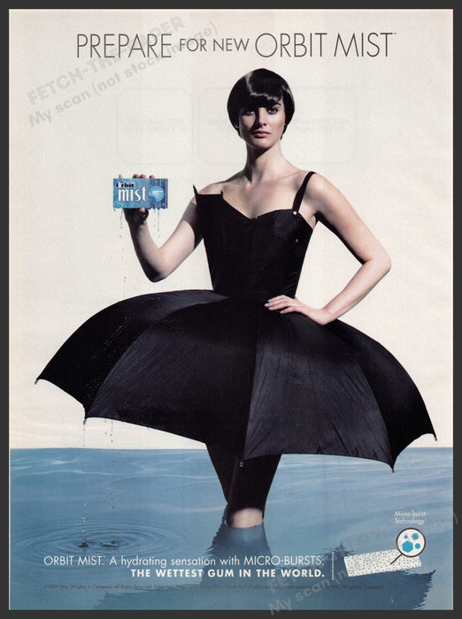 Orbit Mist 2000s Print Advertisement Ad 2009 "The wettest gum in the world" Orbit