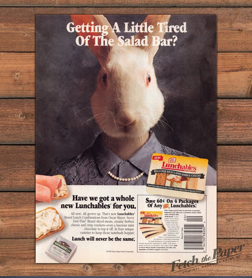 Oscar Mayer Lunchables Rabbit Getting Tired Of The Salad Bar Print Ad 1993 1990s