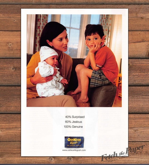 OshKosh B'gosh Baby Big Brother Jealous Family Print Ad 1998 1990s