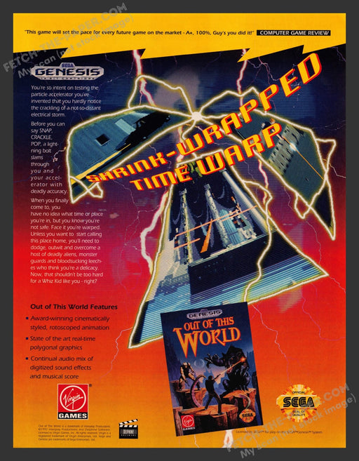 Out of this World Sega Video Game 1990s Print Advertisement Ad 1992