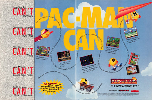 Pac-Man 2 Video Game 1990s Print Advertisement 2 Page Ad 1994
