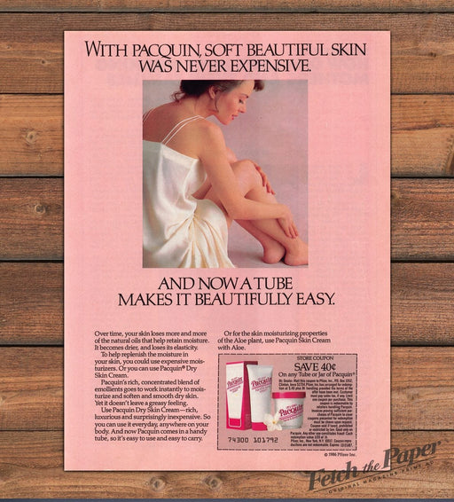 Pacquin Hand and Body Cream Sexy Legs 1980s Print Advertisement Ad 1986