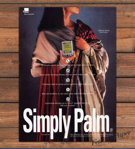 Palm V Organizer Catherine Hennes Textile Designer Print Ad 1999 1990s