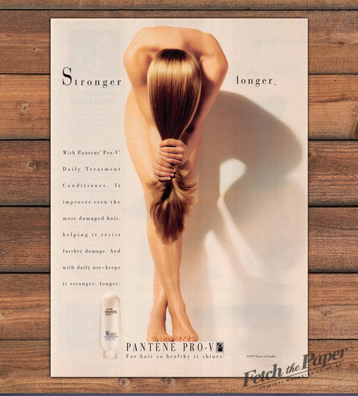 Pantene 1990s Magazine Print Advertisement Ad 1998 Pro-V Stronger Longer Hair