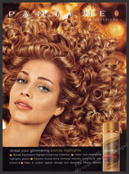Pantene Blonde Expressions  2000s Print Advertisement Ad 2006 Curly Hair Pantene