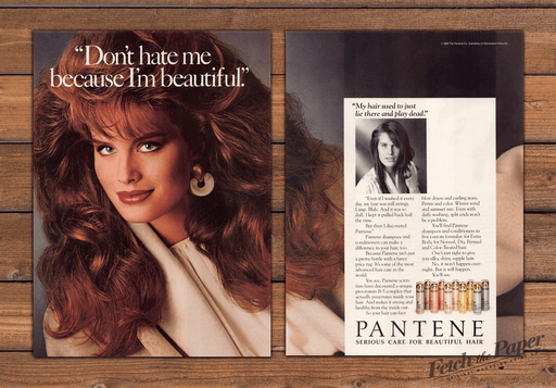 Pantene Hair BIG HAIR style 1980s Print Advertisement (2 Pages) 1988