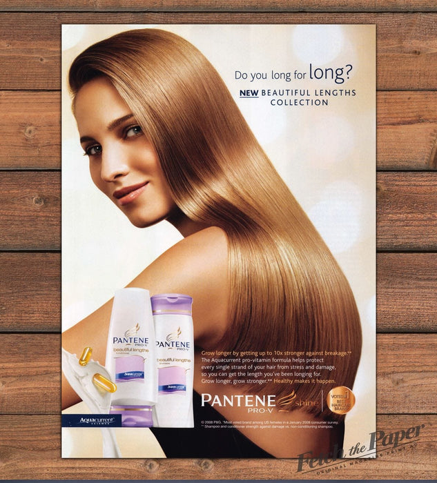 Pantene Pro-V Beautiful Lengths Hair Print Ad 2008 2000s