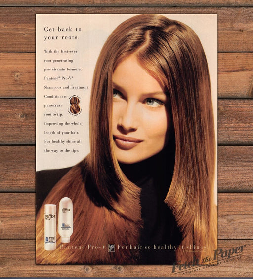 Pantene Pro-V Laetitia Casta Long Hair Get Back to Roots Print Ad 1997 1990s