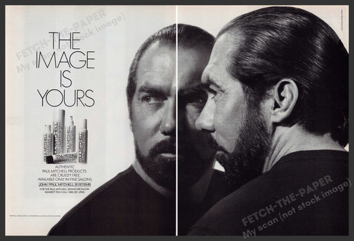 Paul Mitchell Hair 1990s Print Advertisement Ad (2 pages) 1991 "Image is yours" Fetch the Paper!