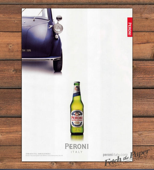 Peroni Nastro Azzurro Beer Italian Isetta Car Print Ad 2008 2000s