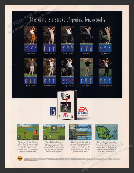 PGA Tour III Sega Video Game 1990s Print Advertisement Ad 1994
