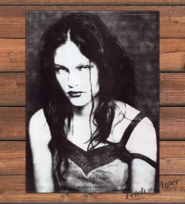Philosophy di Alberta Ferretti Black & White Model Slip Top Print Ad 1998 1990s