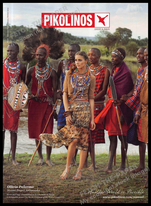 Pikolinos 2010s Magazine Print Advertisement 2013 Maasai Kenya Palermo