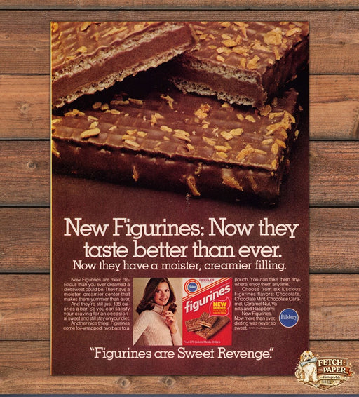 Pillsbury Figurines Sweet Revenge Chocolate Bar Diet Print Ad 1978 1970s