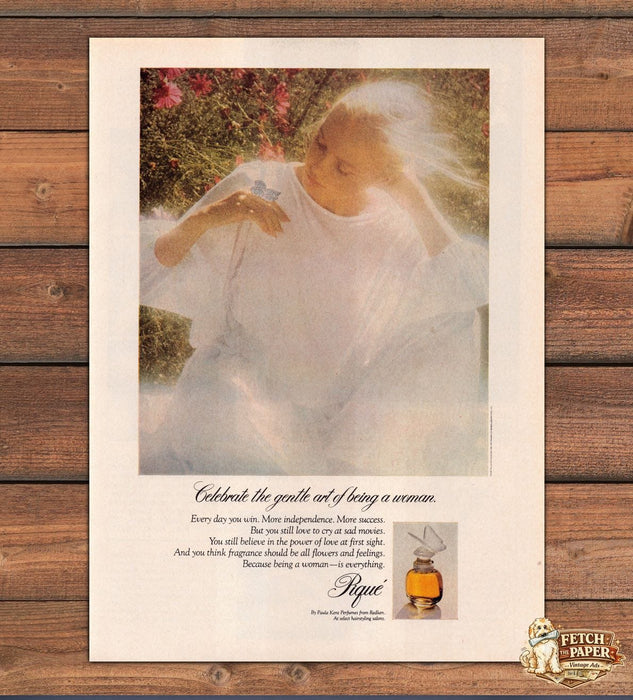 Pique Paula Kent Redken Perfume Woman Butterfly Ethereal Print Ad 1979 1970s