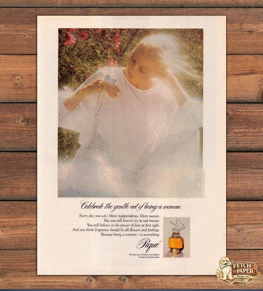 Pique Paula Kent Redken Perfume Woman Butterfly Ethereal Print Ad 1979 1970s