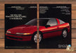 Plymouth Laser RS Turbo Red Sports Coupe Worldbeater Print Ad 1989 1980s (2 pgs)