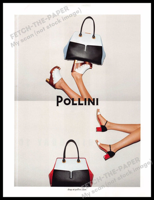 Pollini 2010s U.K. Magazine Print Advertisement 2013 Legs Handbags Shoes