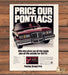 Pontiac Grand Prix Price Our Pontiacs Maroon Sedan Print Ad 1978 1970s