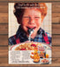 Post Crispy Critters Cereal Redhead Freckled Boy Spoon Print Ad 1987 1980s