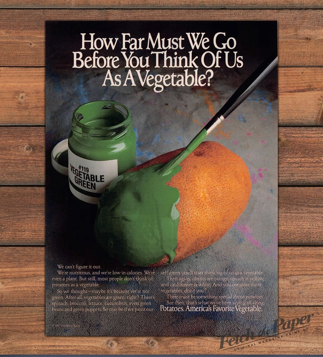 Potatoes "America's Favorite Vegetable" 1980s Print Advertisement Ad 1987