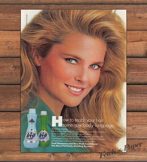 Prell Shampoo Christie Brinkley Super Model 1980s Print Advertisement Ad 1984