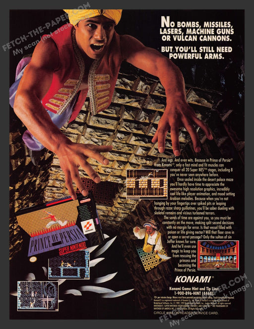 Prince of Persia Video Game 1990s Print Advertisement Ad 1992