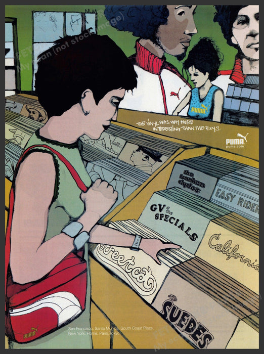 Puma Clothing Record Store 2000s Print Advertisement Ad 2002 Fetch the Paper!