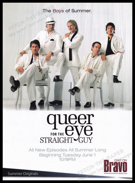 Queer Eye For The Straight Guy Bravo T.V. Show 2000s Print Advertisement Ad 2004 Fetch the Paper!