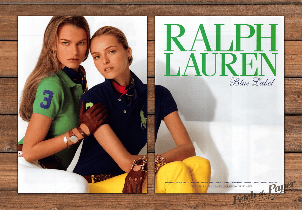 Ralph Lauren Blue Label Polo Shirts Driving Gloves Print Ad 2008 2000s (2pgs)