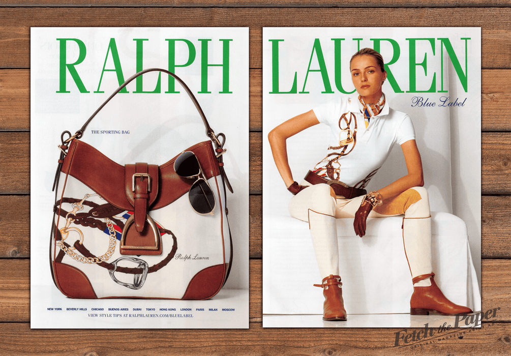 Ralph Lauren Blue Label Sporting Bag Equestrian Print Ad 2008 2000s (2pgs)