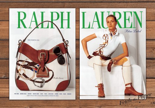 Ralph Lauren Blue Label Sporting Bag Equestrian Print Ad 2008 2000s (2pgs)
